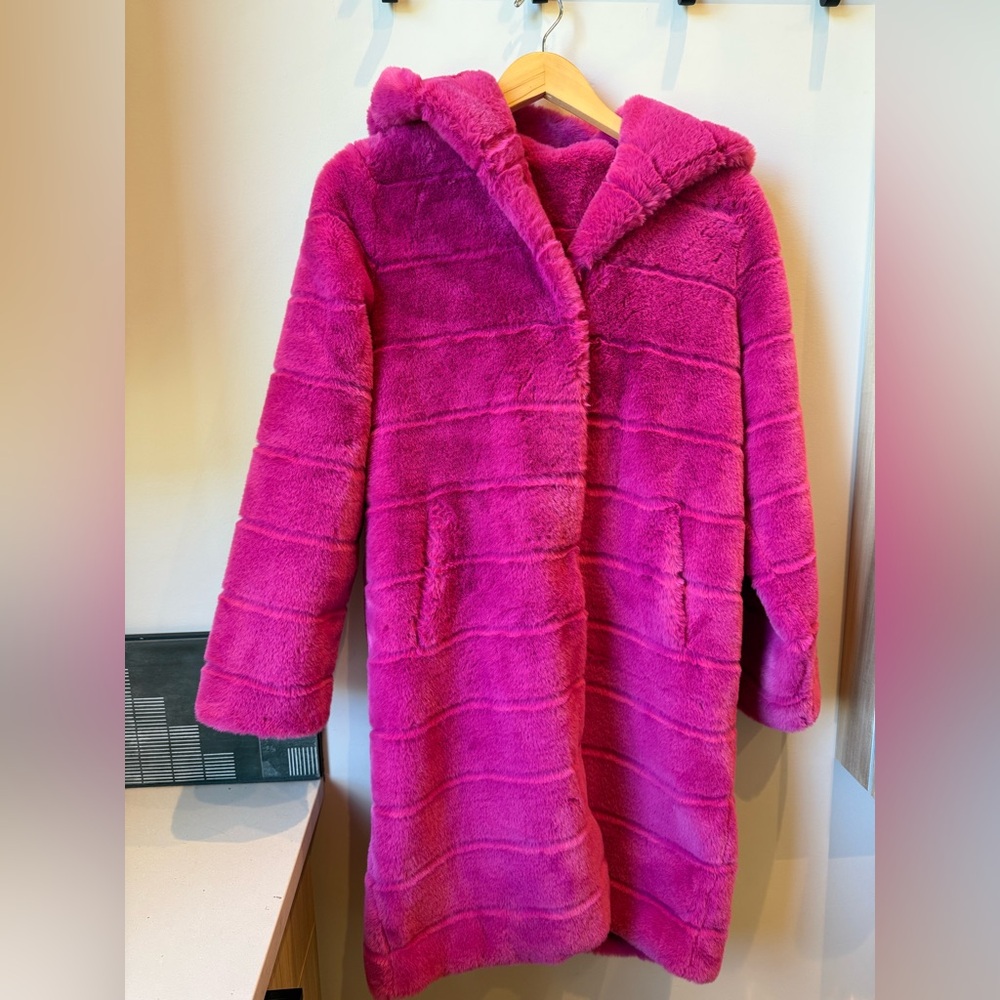 Apparis Faux Fur - Celina Coat - Pink - Size Small